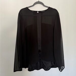Zara Woman Black Sheer Blouse - XL